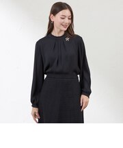 バックサテンジョーゼットブラウス