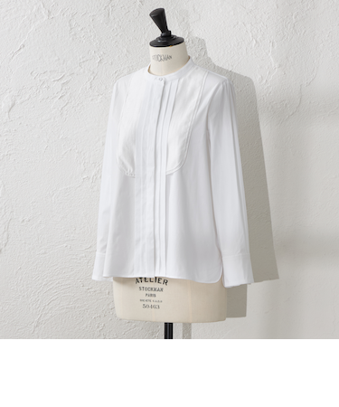 【ATELIER COLLECTION】 ストレッチブロードビブヨークブラウス