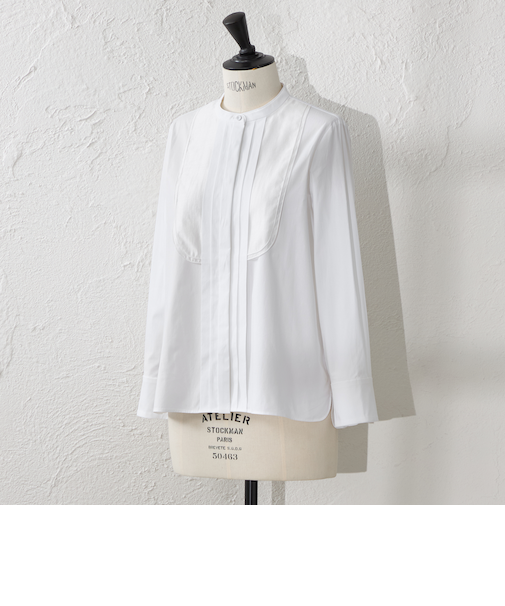 【ATELIER COLLECTION】 ストレッチブロードビブヨークブラウス