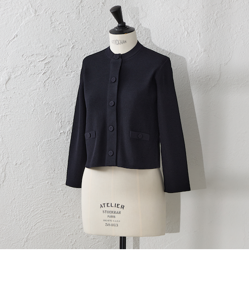 【ATELIER COLLECTION】 シャインレーヨンニットジャケット