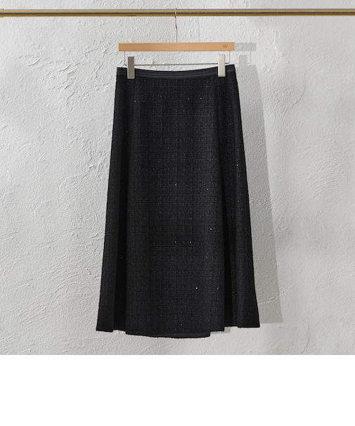 【ATELIER COLLECTION】 スパンコールツイードスカート