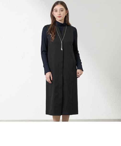 キーネックジャンパードレス