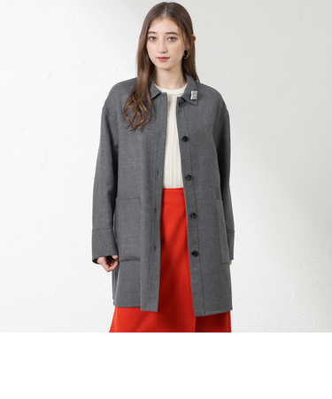 梳毛リバーステンカラーコート