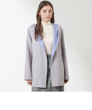 【Anniversary　Piece】紡毛配色リバーコート