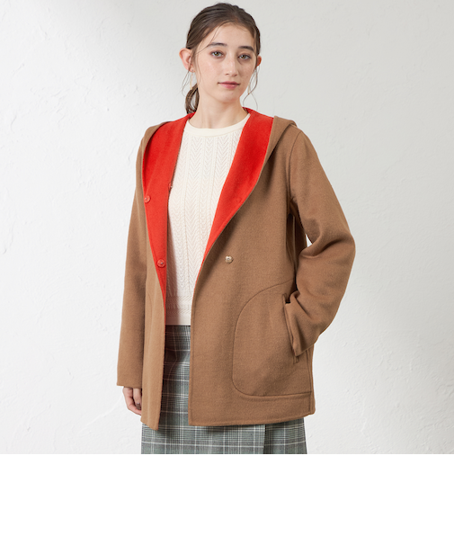 【Anniversary　Piece】紡毛配色リバーコート