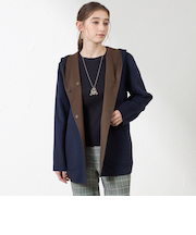 【Anniversary　Piece】紡毛配色リバーコート