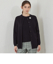 ウールミックスミラノリブニットカーディガン