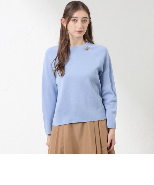 ウールミックスミラノリブニットプルオーバー