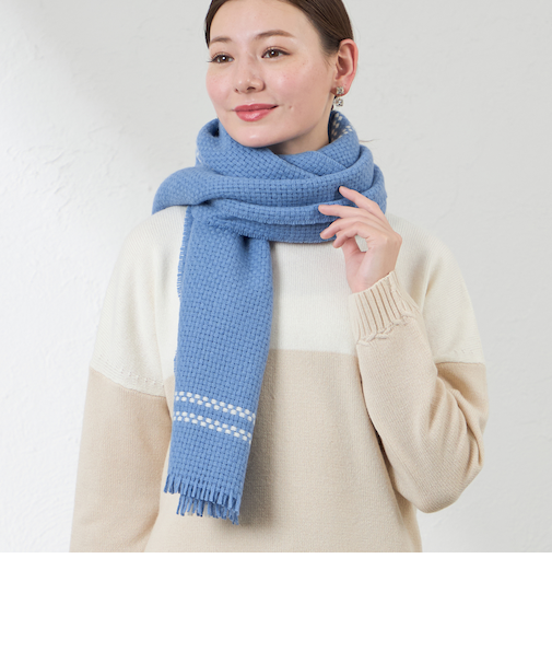 バスケット織りマフラー