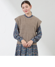 ヘアリーニットジレ