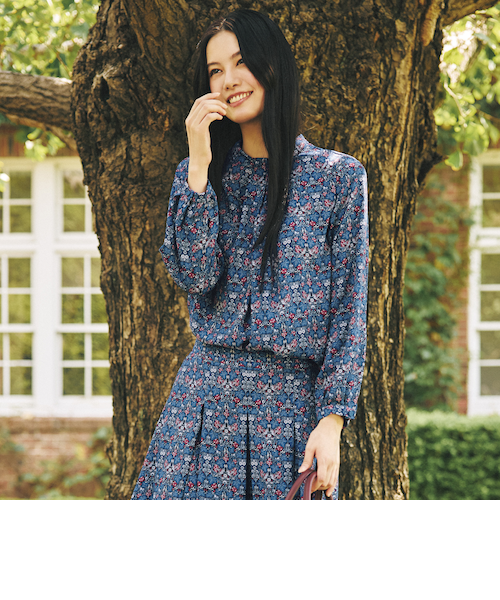 LIBERTY】Vine Thief バックサテンジョーゼットブラウス｜アマカの通販