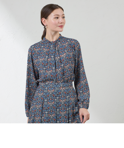 【LIBERTY】Vine Thief バックサテンジョーゼットブラウス