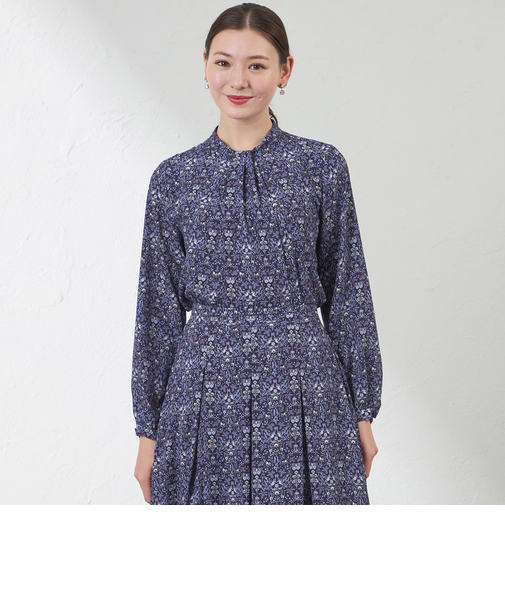 【LIBERTY】Vine Thief バックサテンジョーゼットブラウス