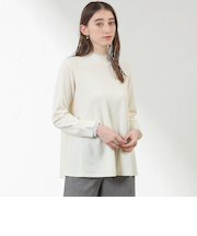 バイカラーラインチュニックニット