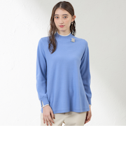 バイカラーラインチュニックニット