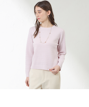 ラメケーブルニット