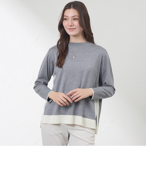 カラーブロッキングニット