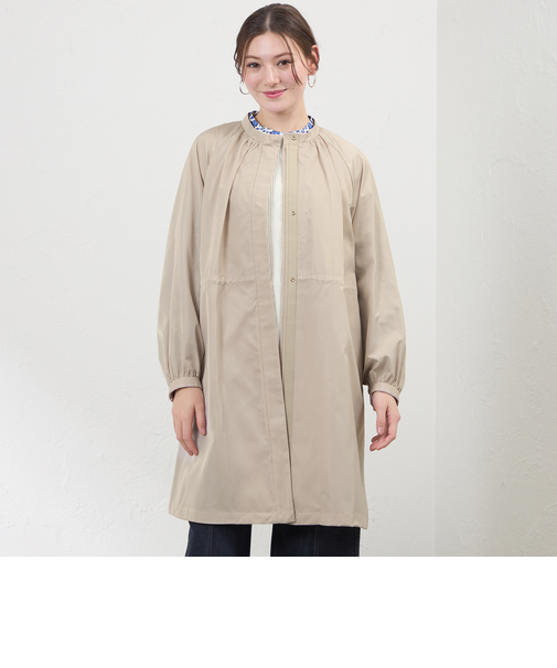 スタンドカラータフタコート