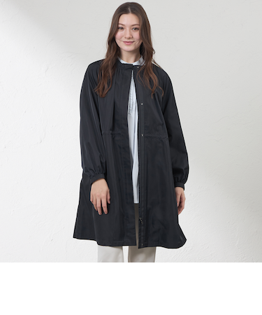 スタンドカラータフタコート