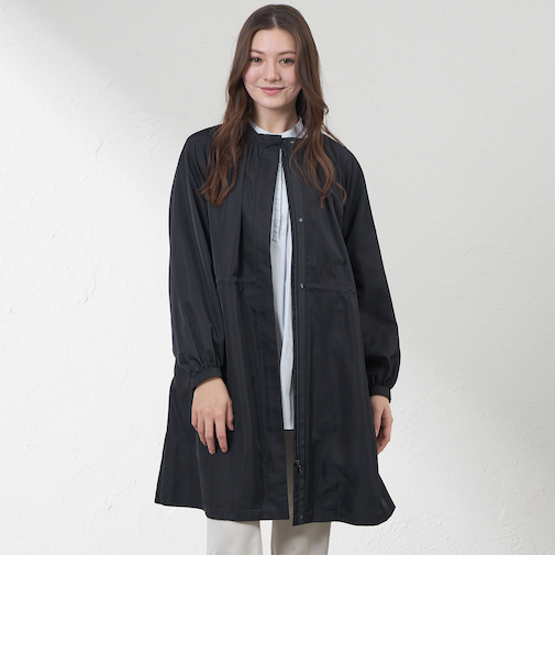 スタンドカラータフタコート