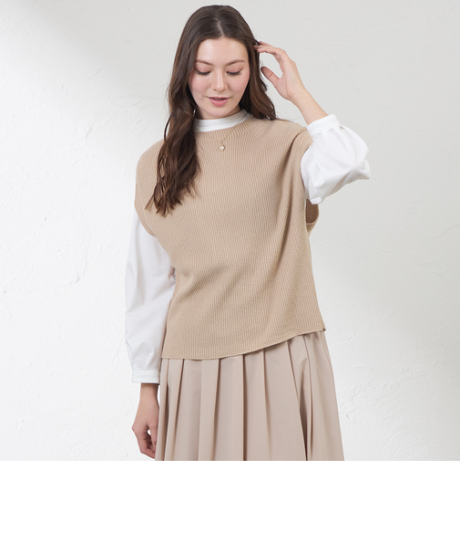 カノコ柄ニットベスト