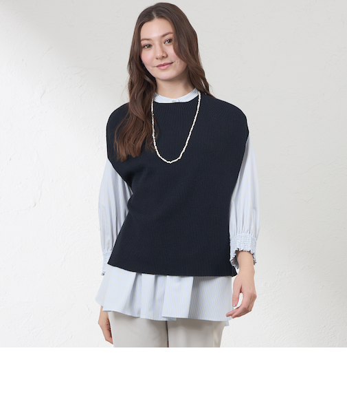 カノコ柄ニットベスト