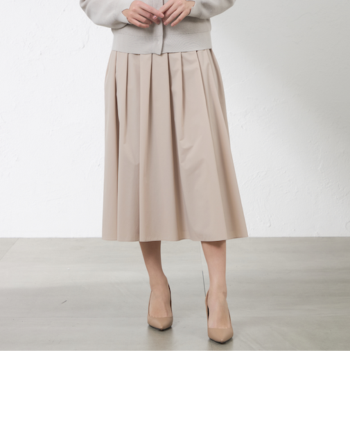 【TEXBRIDR×ダントツ撥水R】タックフレアスカート