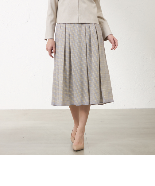 幾何プリントタックスカート
