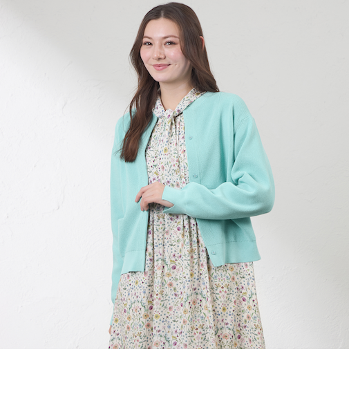 グローリーコットン 畦編みカーディガン