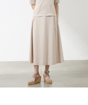 シャンブレーデニムフレアスカート