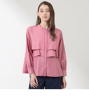 バンブーストライプ フレアブラウス