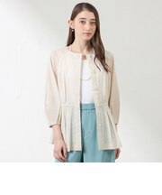 ナチュラルドライオーガンジー ノーカラー羽織シャツ