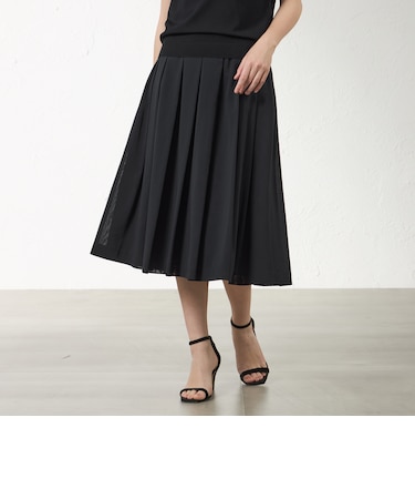 【防シワ】シアーボイル フレアスカート