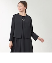 リネンライク キーネックジャケット