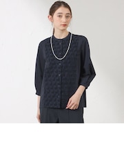 【接触冷感･UV対策】Blousey ジャカード切替 プルオーバー