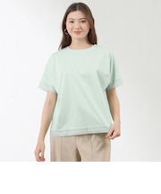 プレーティング天竺 レース切替Tシャツ