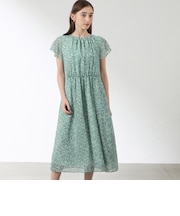 グリーンボタニカル シフォンワンピース