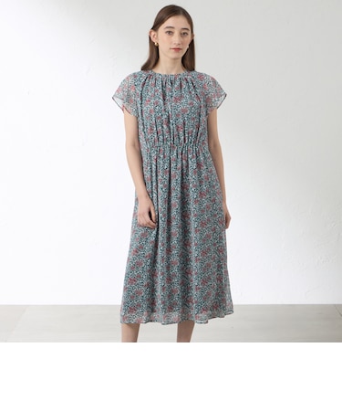 グリーンボタニカル シフォンワンピース