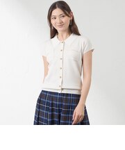 【接触冷感・遮熱】襟付きニットプルオーバー