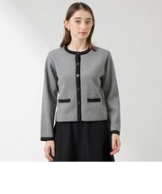 【ウォッシャブル】【防しわ】光電子ニットジャケット