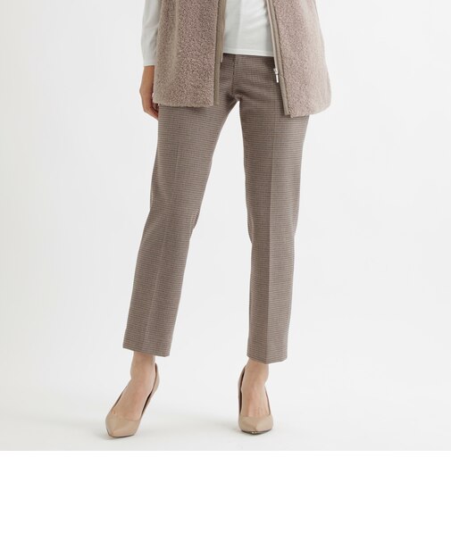 【ウォッシャブル】チェルビックチェック柄スリムパンツ