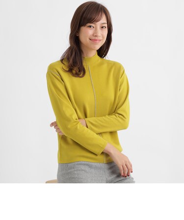 【ウォッシャブル】ラメラインハイゲージハイネックニット