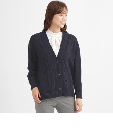 ミックスソフトウールローゲージニットカーディガン