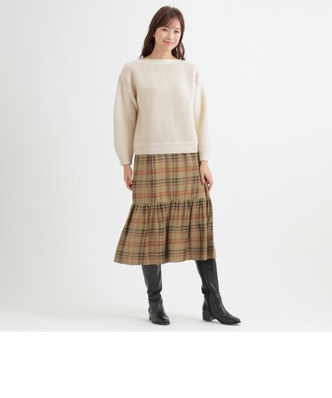 ストレッチブークレプルオーバーニット