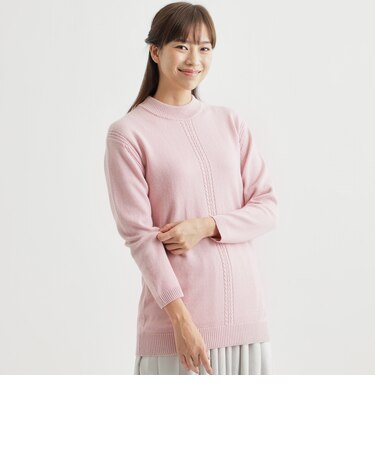 コースゲージモックネックニット