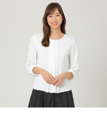 【ウォッシャブル】パウダリーサテンブラウス