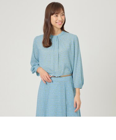 【セットアップ対応】【ウォッシャブル】アーティードットプリントブラウス