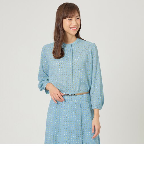 【セットアップ対応】【ウォッシャブル】アーティードットプリントブラウス