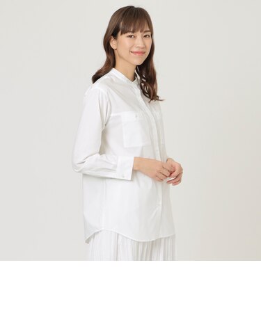 【ウォッシャブル】コットンブレンドタイプライターシャツ