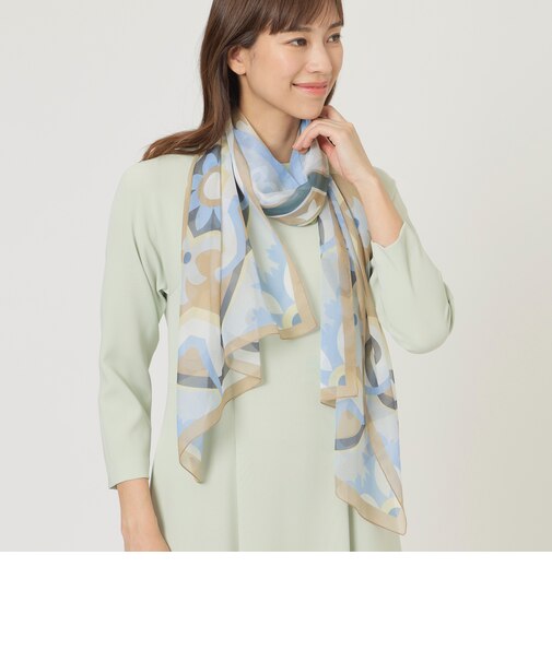 【ウォッシャブル】インポートジオメトリックパターンストール